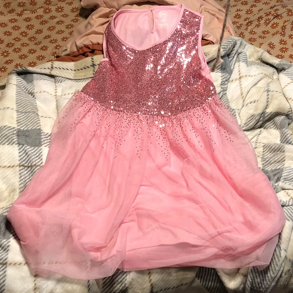 wonder nation Pink Sequin Tulle Party Dress